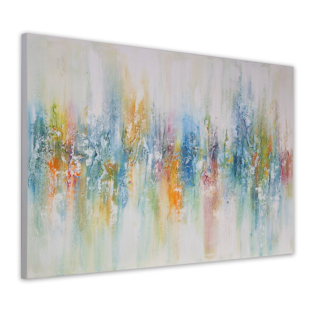 Cuadro abstracto de colores con textura pintado a mano