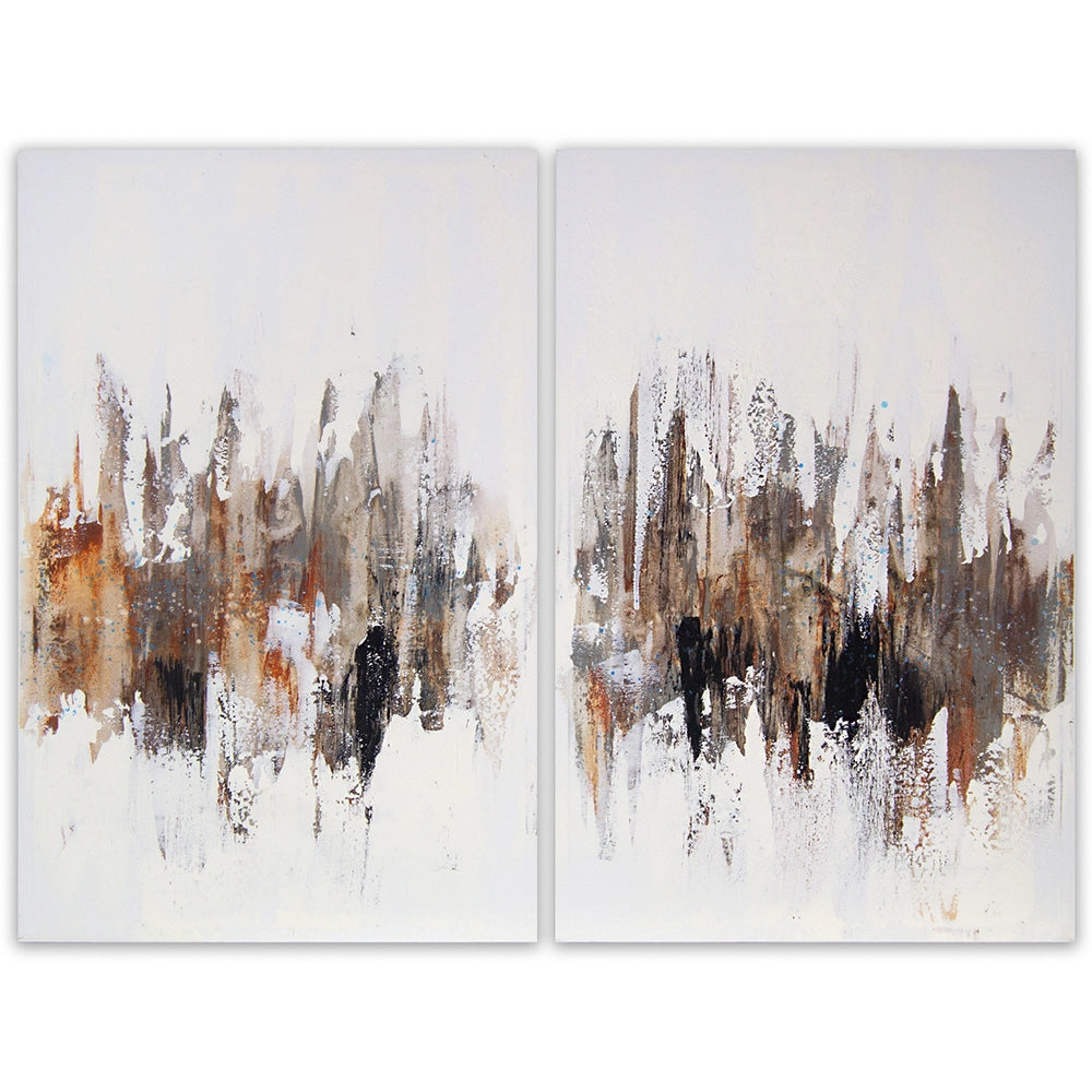 Cuadro moderno abstracto en formato díptico vertical