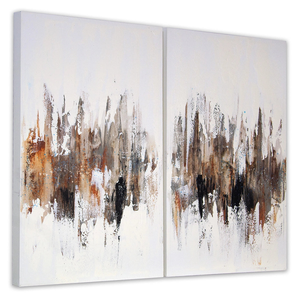 Cuadro moderno abstracto en formato díptico vertical