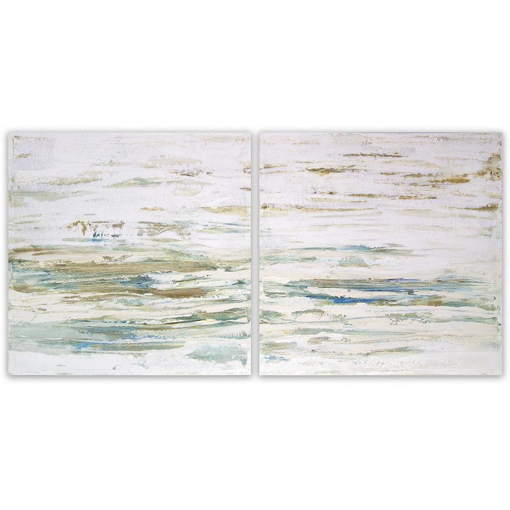 Cuadro pintado a mano inspirado en el mar abstracto contemporáneo