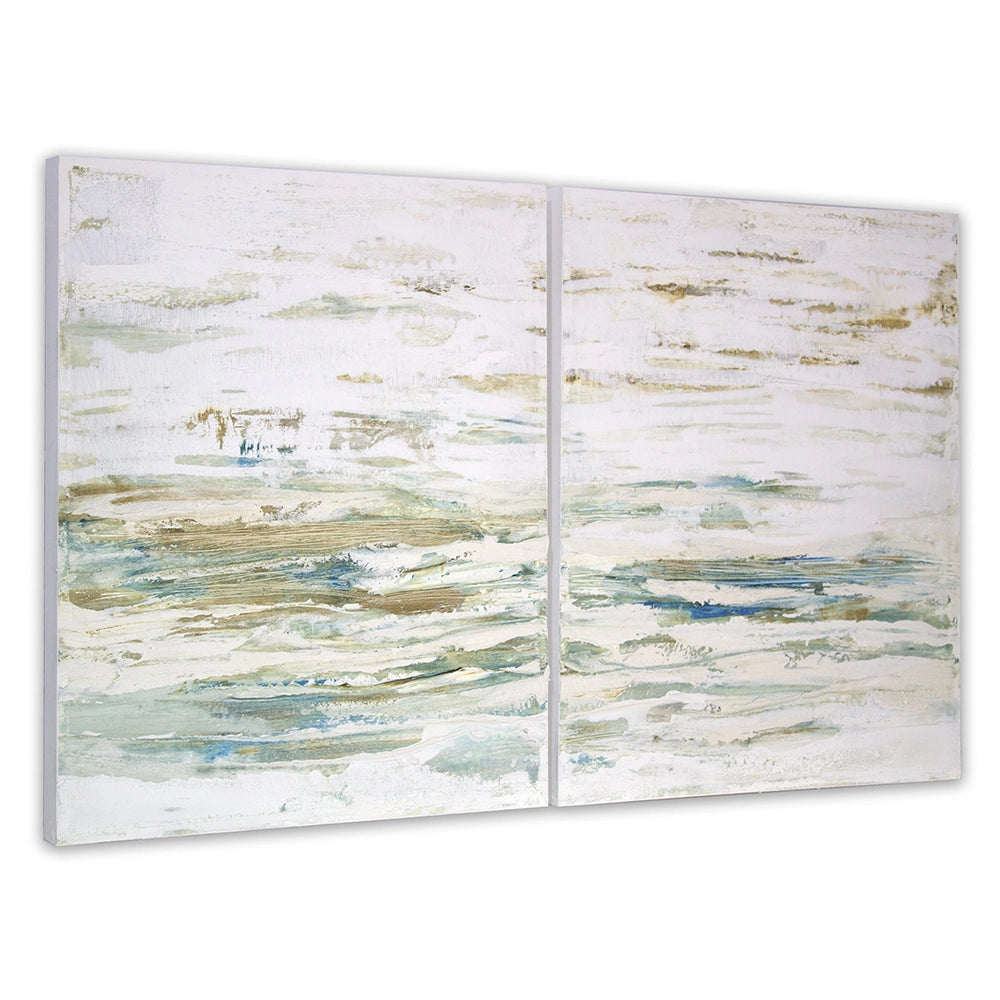 Cuadro pintado a mano inspirado en el mar abstracto contemporáneo