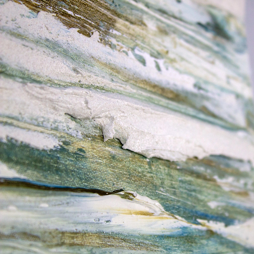 Cuadro pintado a mano inspirado en el mar abstracto contemporáneo