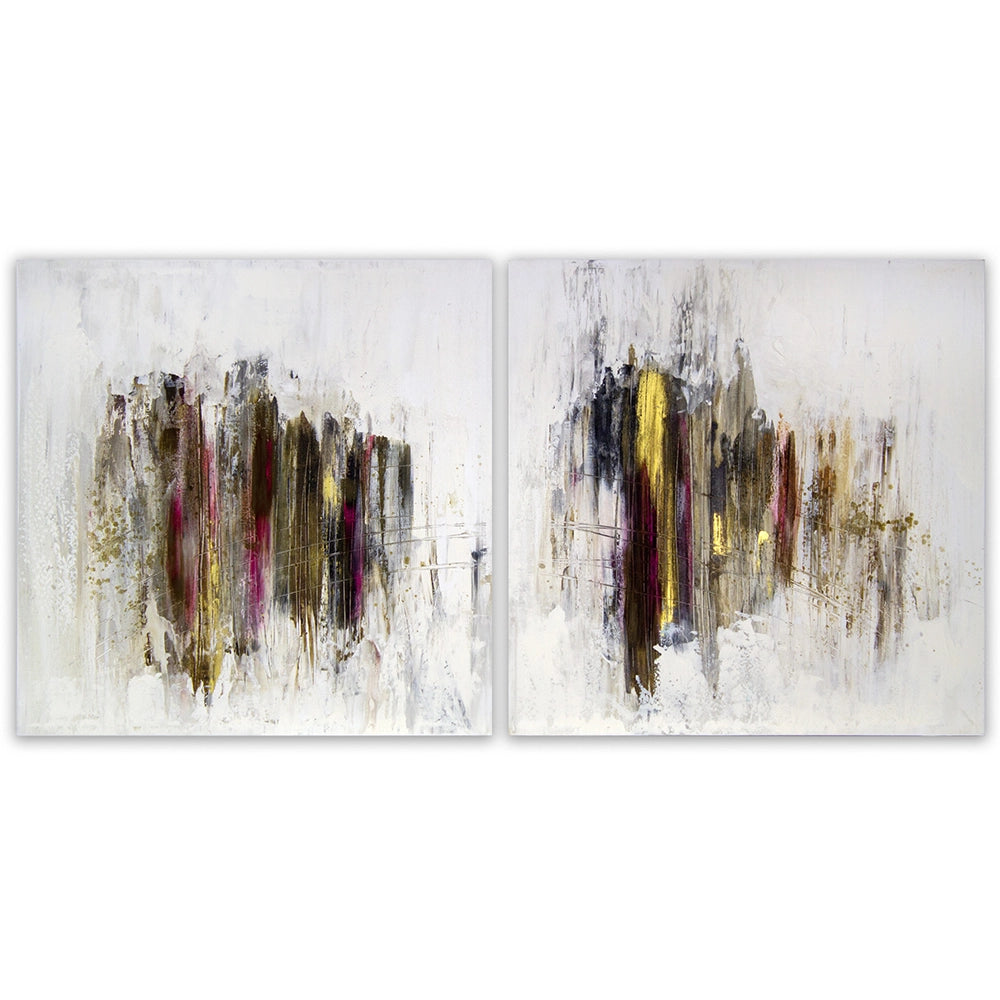 Cuadro abstracto elegante en tonos oscuros y dorados