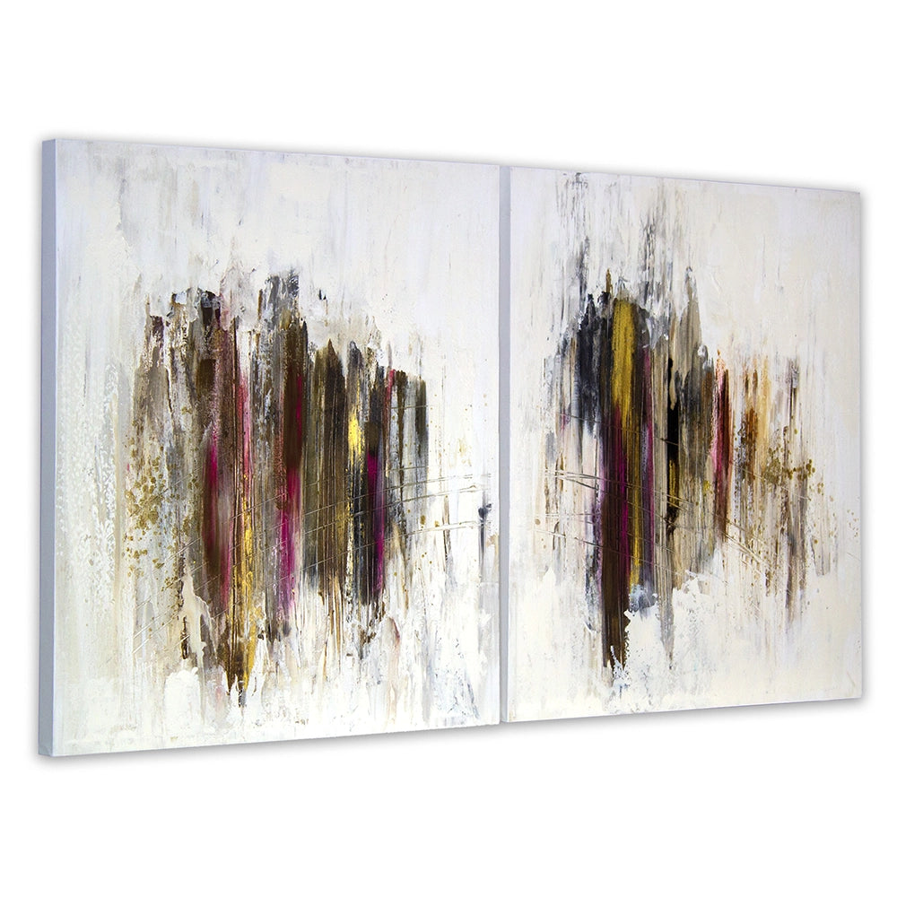 Cuadro abstracto elegante en tonos oscuros y dorados