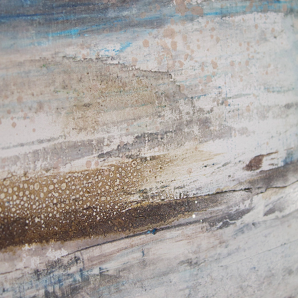 Cuadros abstractos azules pintados a mano en relieve