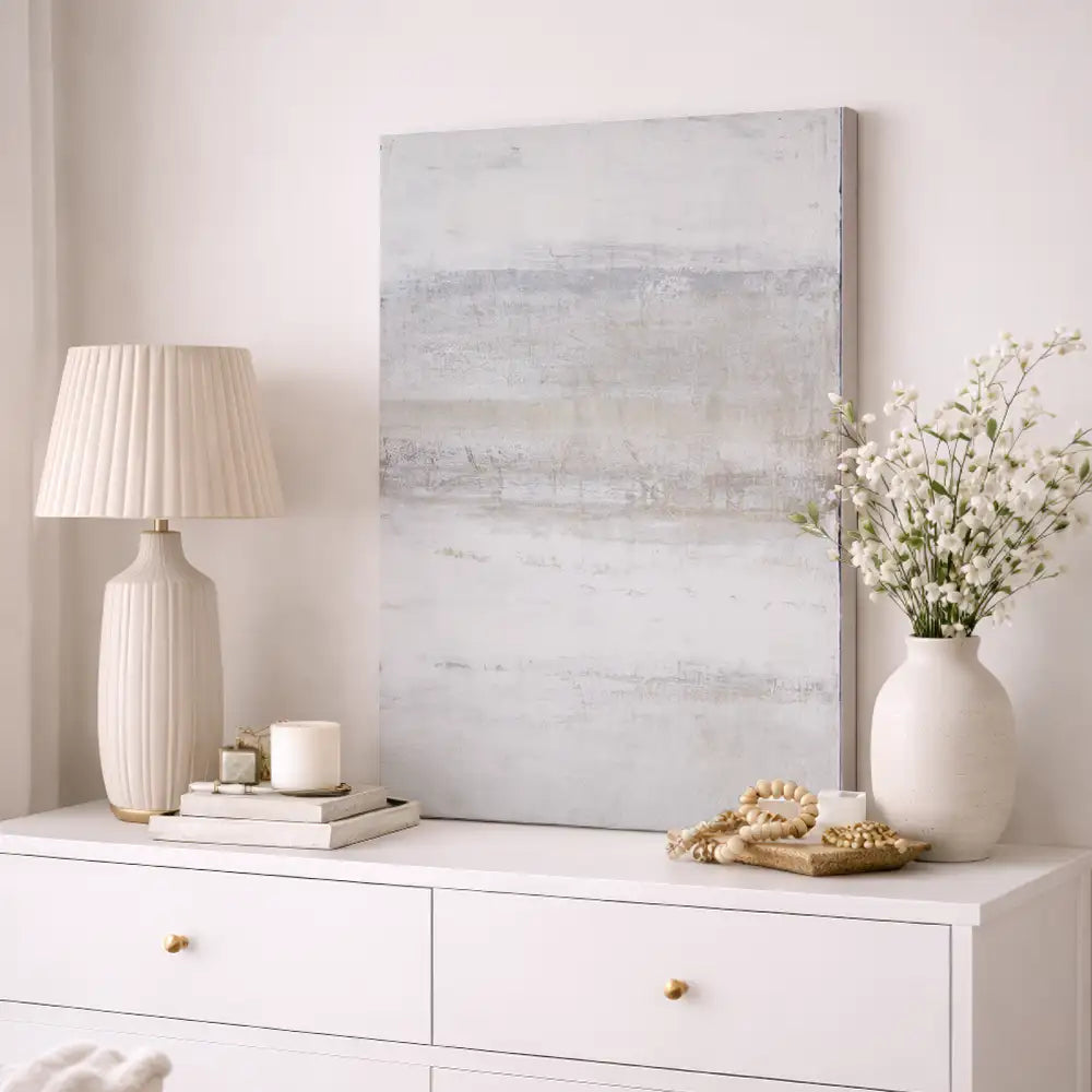 Capas claras en blanco roto y gris piedra (sin marco)