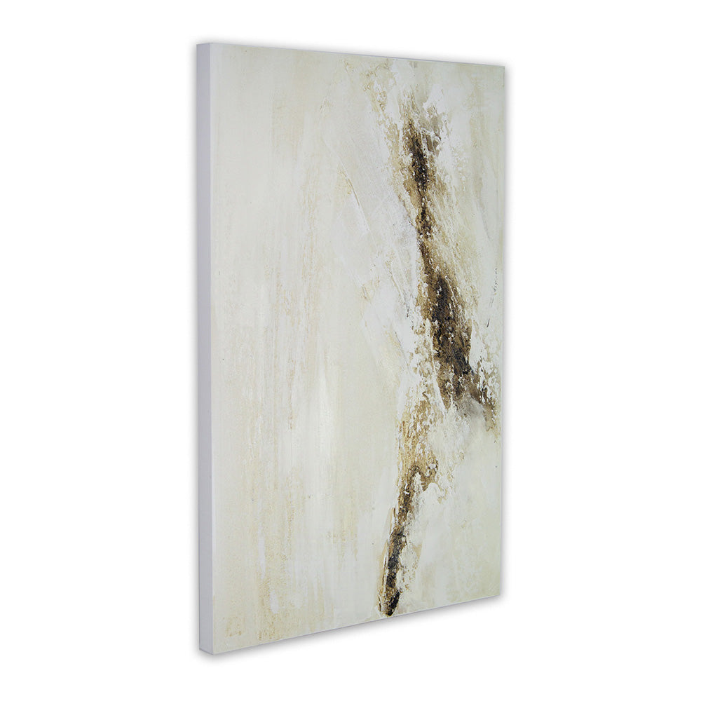 Cuadro pintado a mano con relieve en tonos tierra y blanco