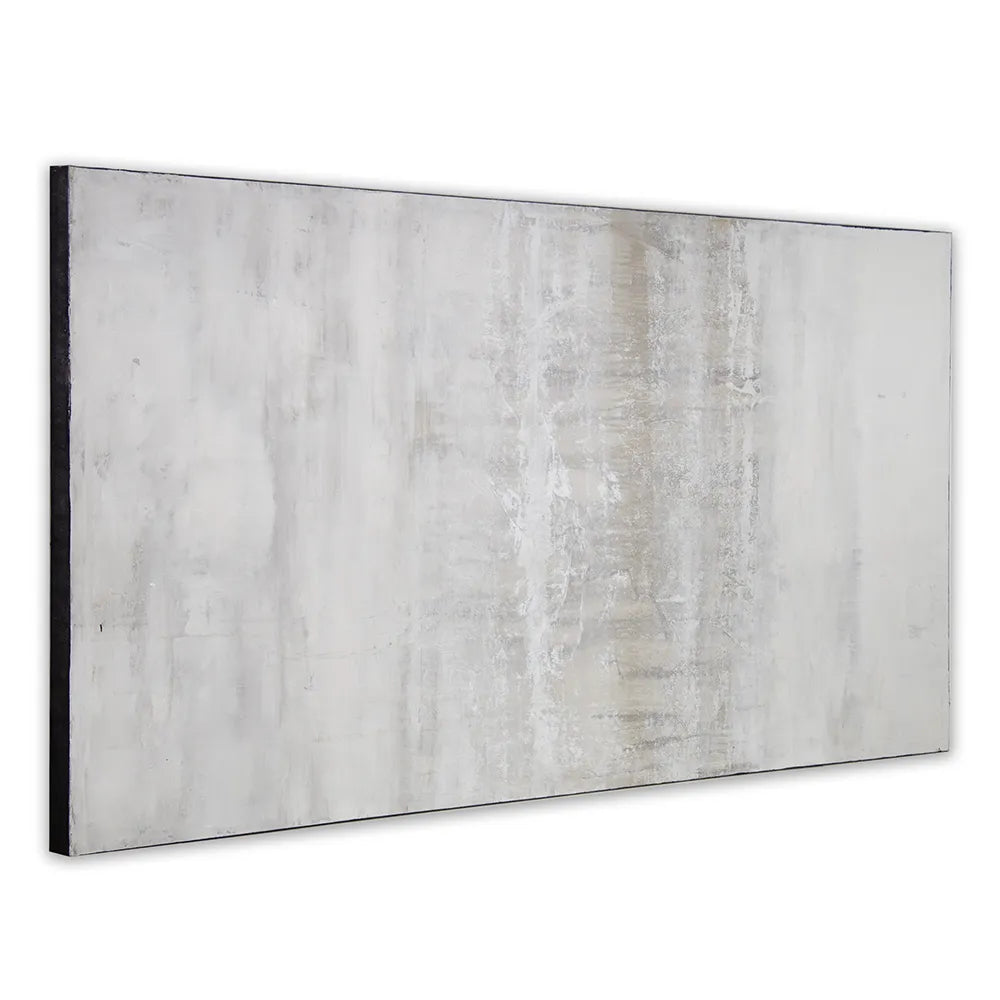 Cuadro pintado a mano en tonos grises con textura neutra