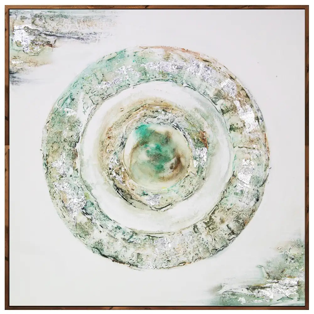 Cuadro con relieve con texturas plateadas