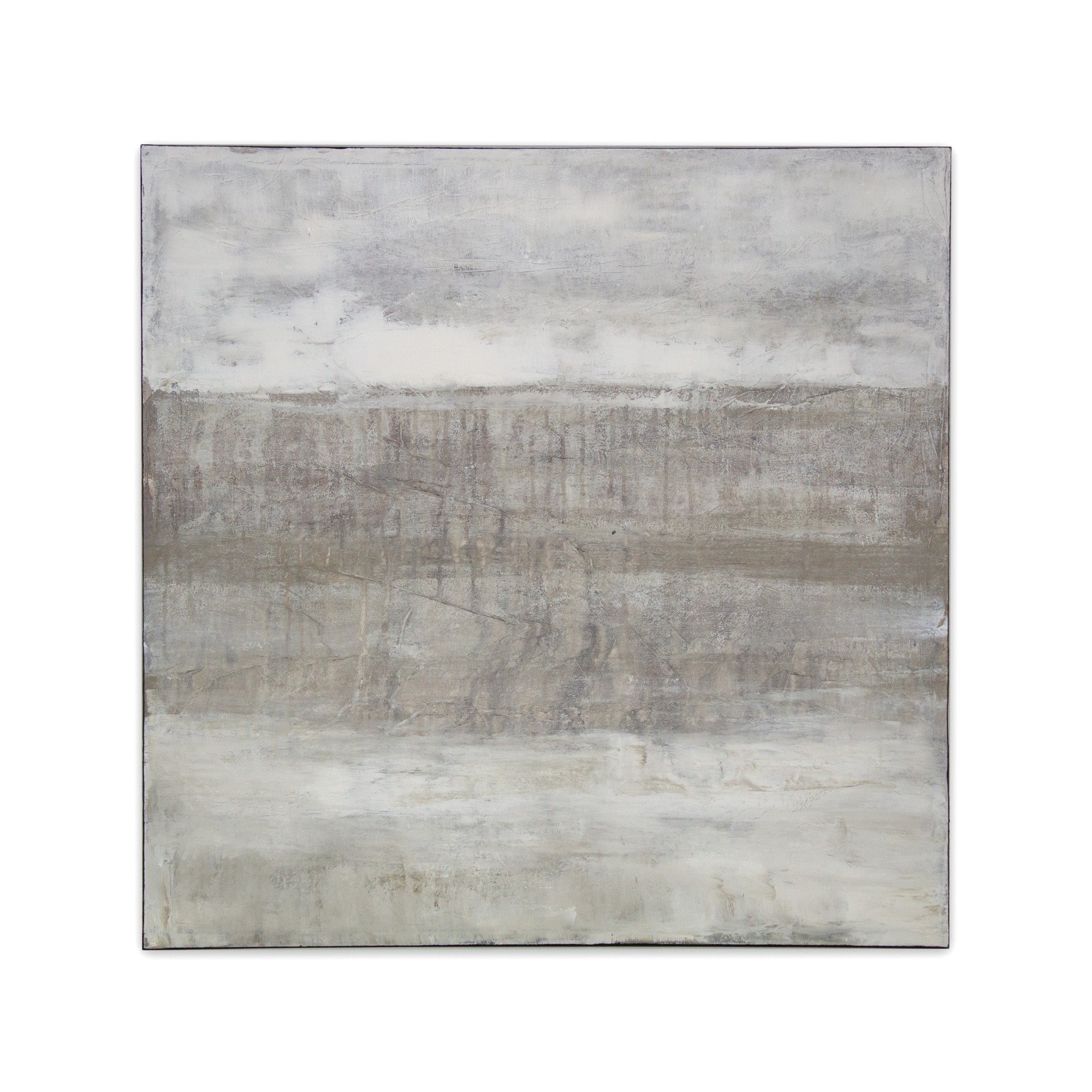 Cuadro pintado a mano en tonos grises con textura neutra