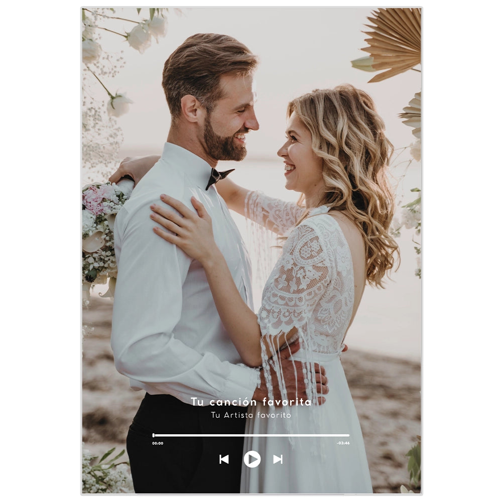 Cuadro personalizado con diseño musical y fotografía