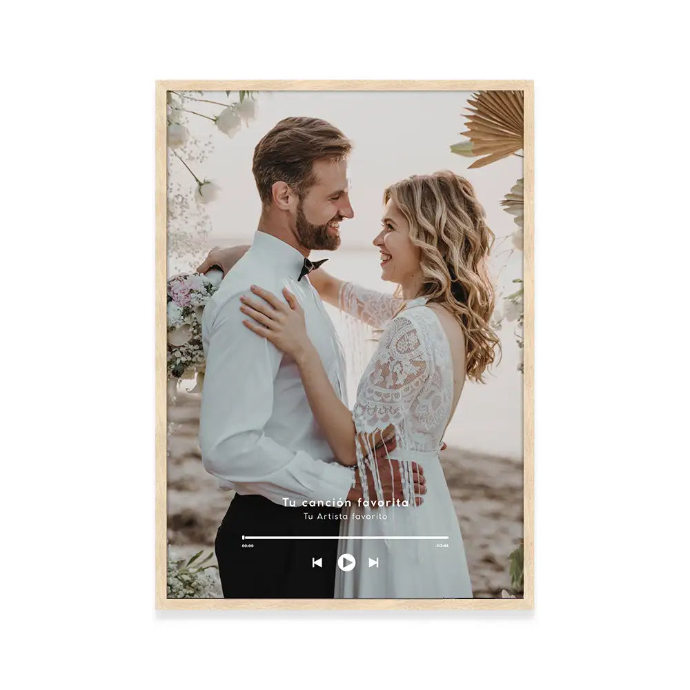 Cuadro personalizado con diseño musical y fotografía