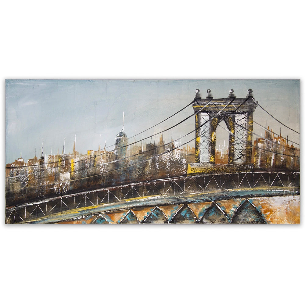 Cuadro puente de Brooklyn con relieve arquitectónico