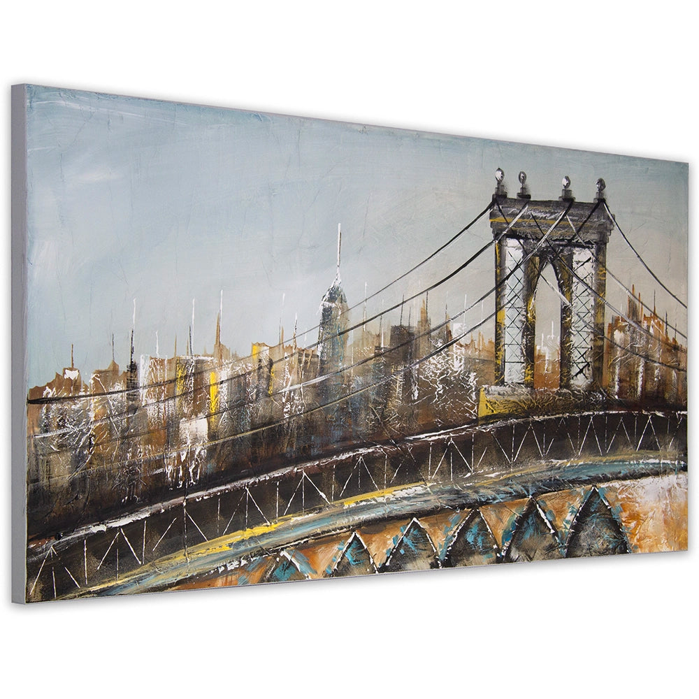 Cuadro puente de Brooklyn con relieve arquitectónico