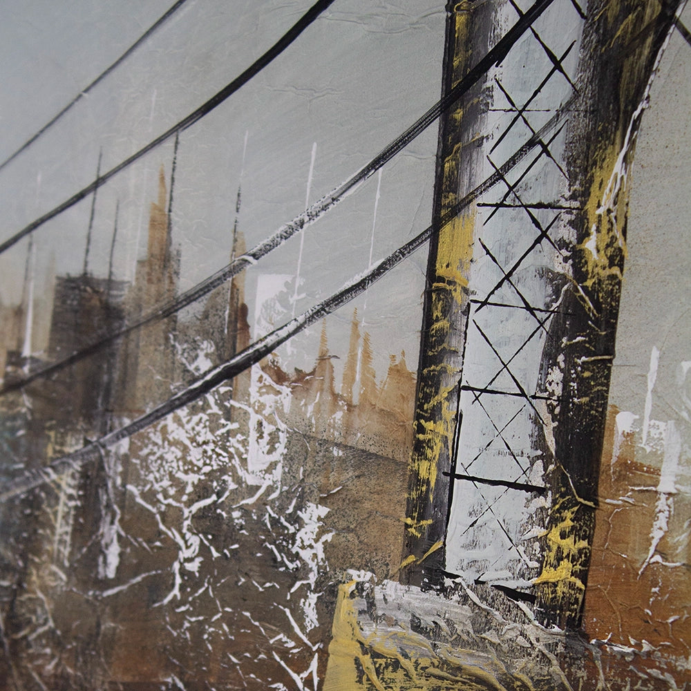 Cuadro puente de Brooklyn con relieve arquitectónico