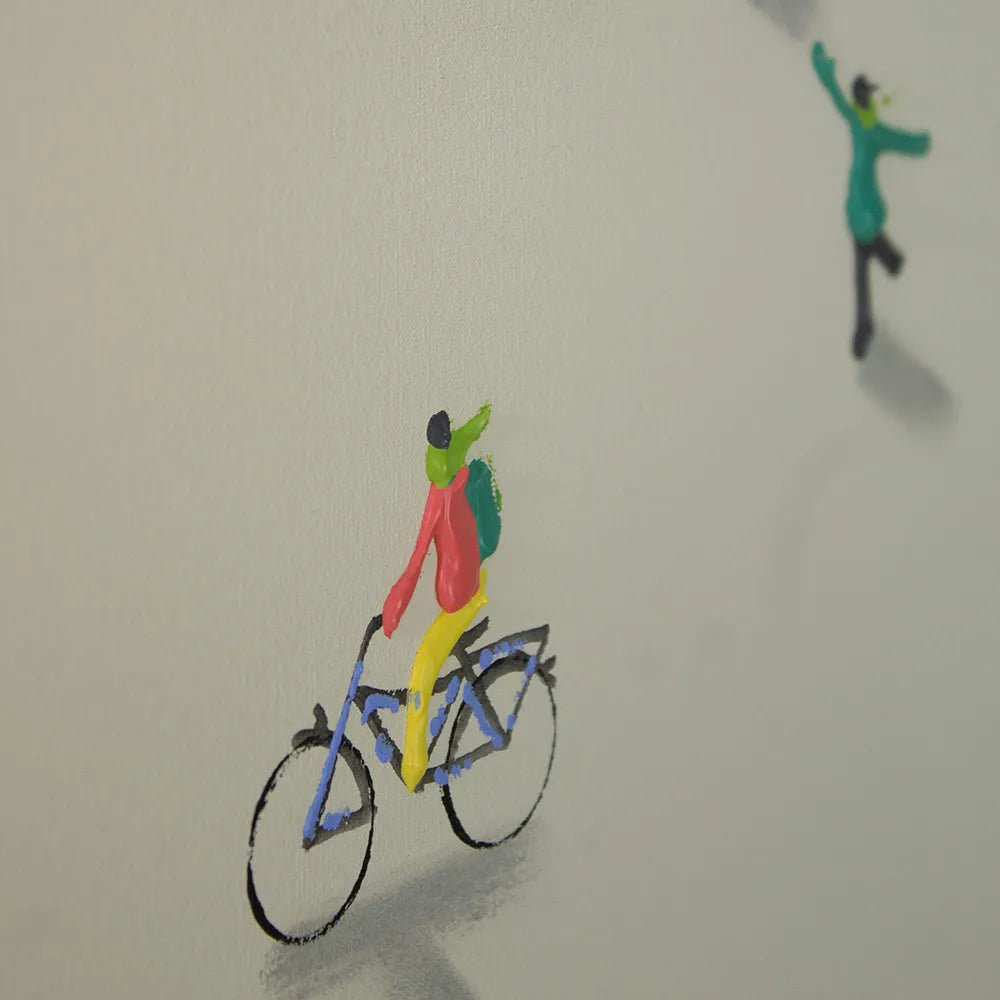 Cuadro decorativo acrílico pintado a mano con figuras