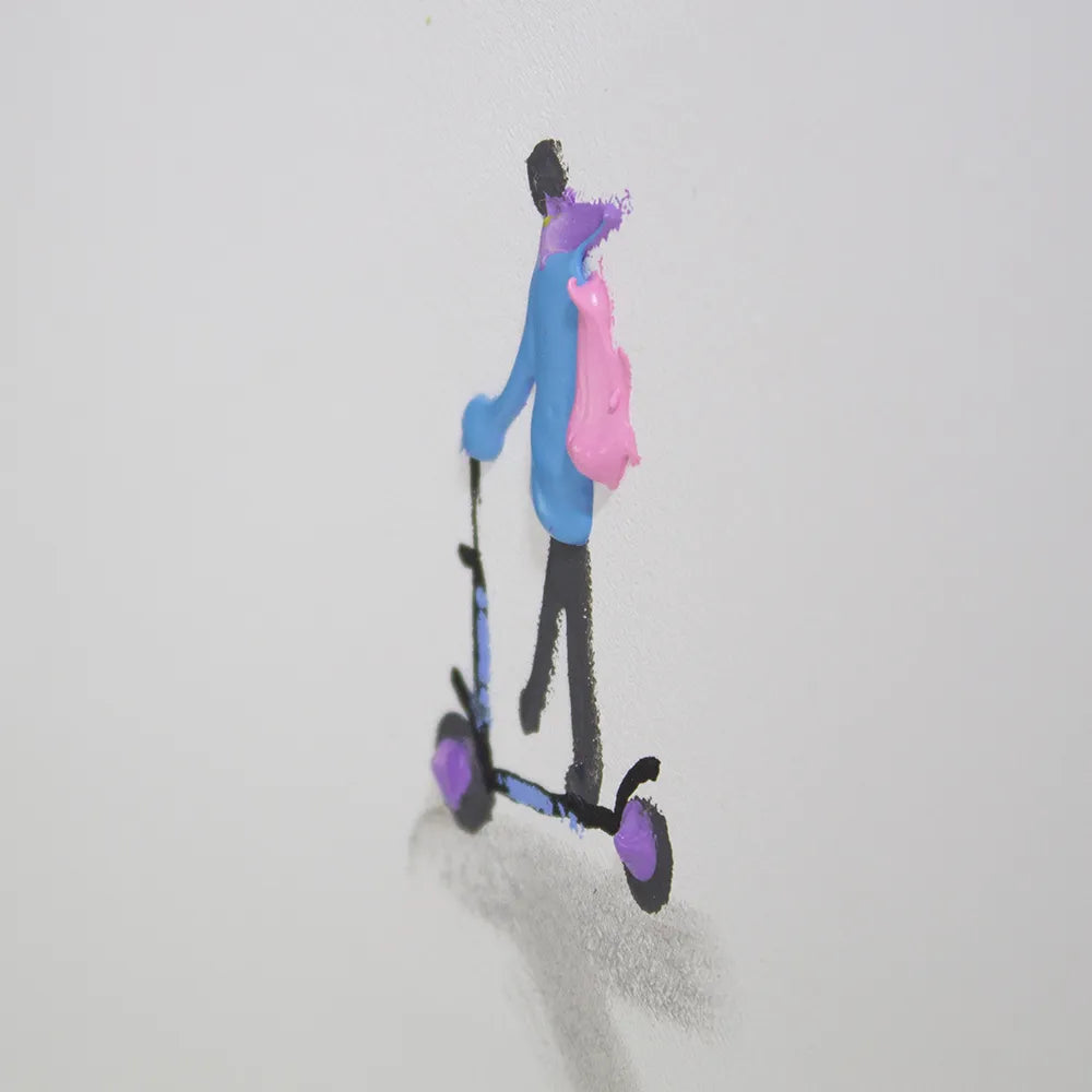 Cuadro arte abstracto pintado a mano en acrílico con figuras