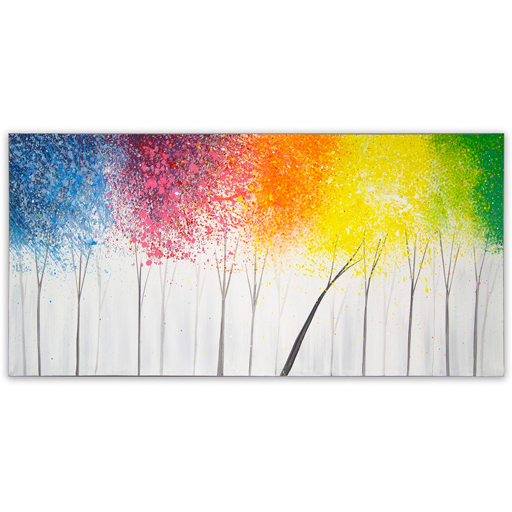 Cuadros con mucho color de bosque abstracto moderno