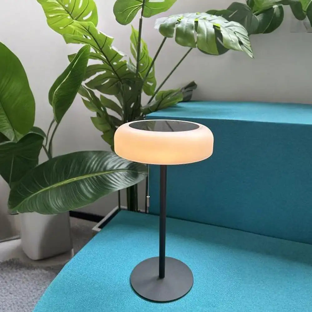 Lámpara de mesa exterior solar negra | Diseño funcional LED