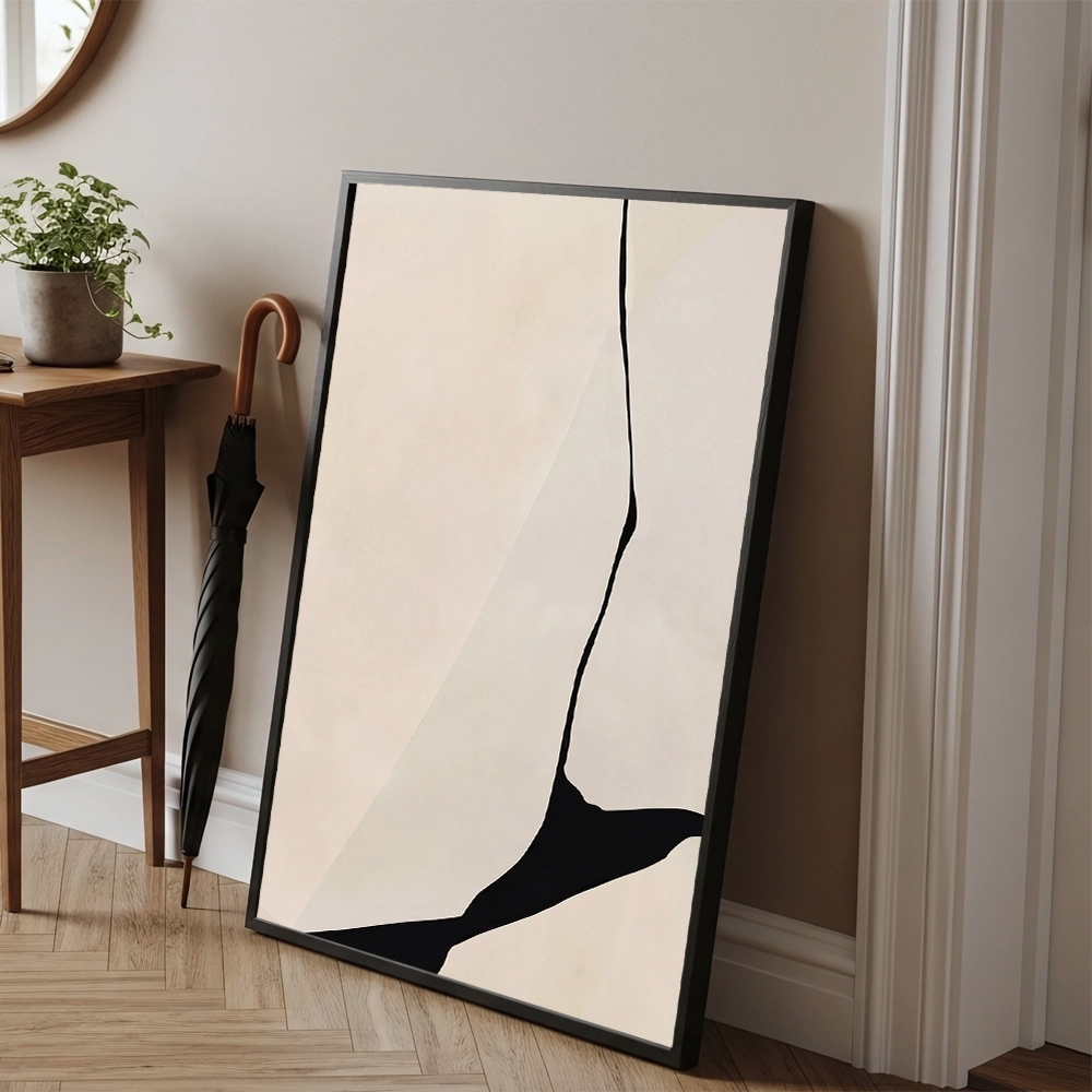 Cuadro abstracto beige | Silencio visual y tensión sutil