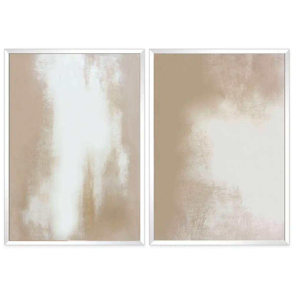Conjunto decorativo en tonos crema con efecto mineral