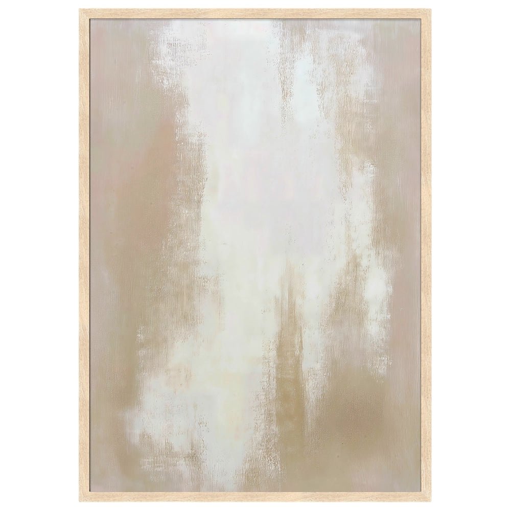 Cuadro abstracto blanco y beige | Textura en calma - DekoArte