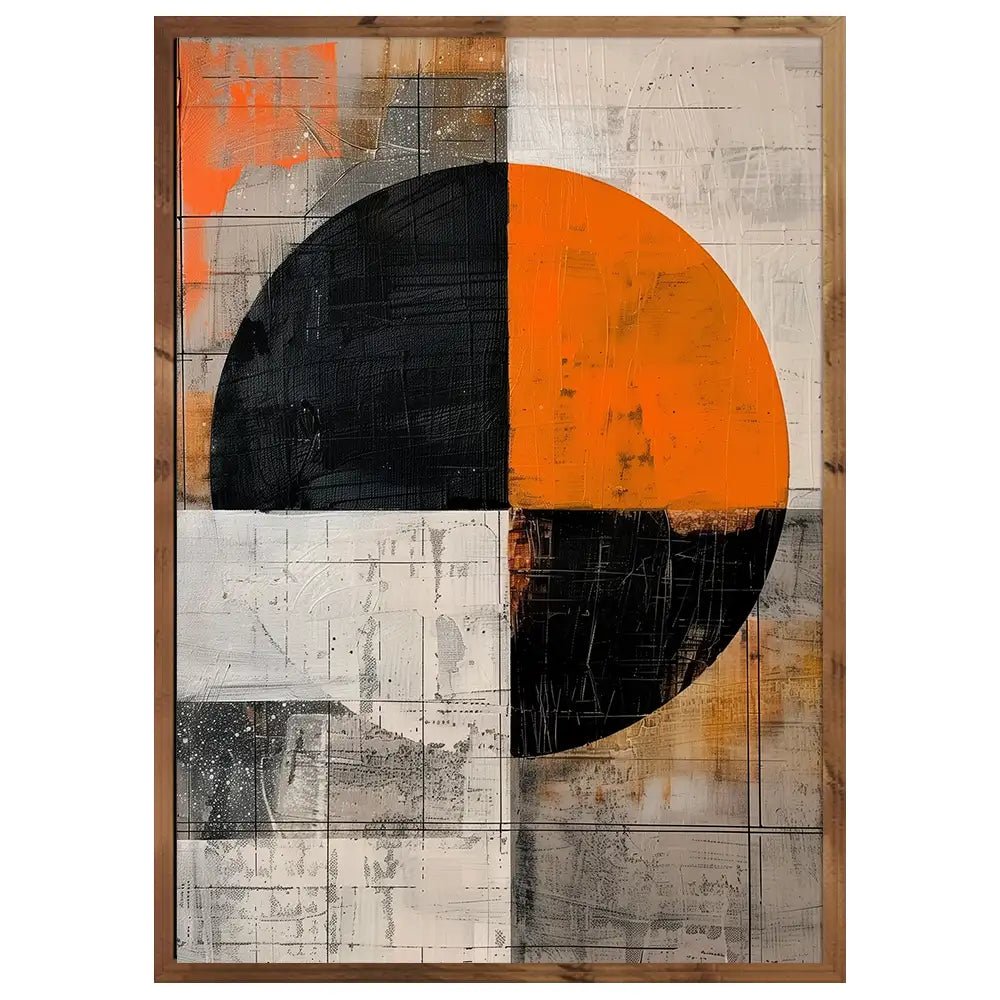 Cuadro abstracto con forma geométrica y contraste visual - DekoArte