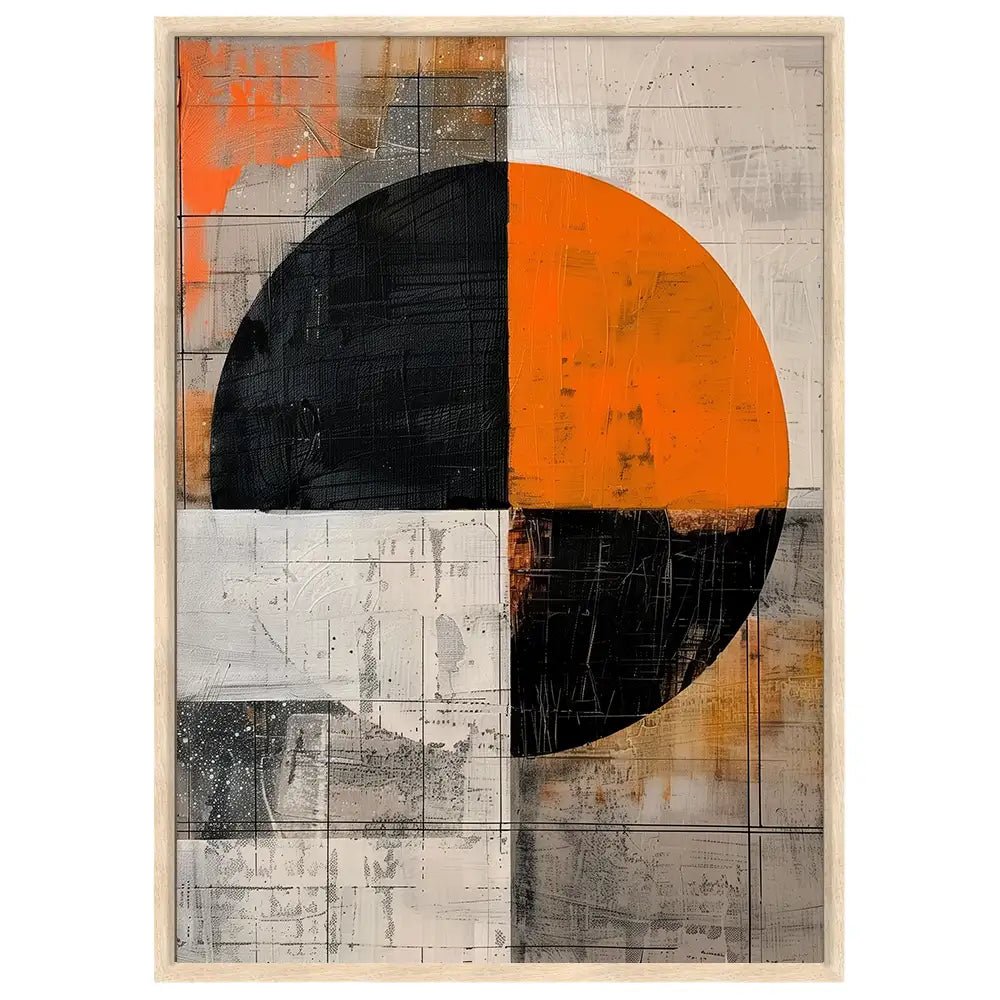 Cuadro abstracto con forma geométrica y contraste visual - DekoArte