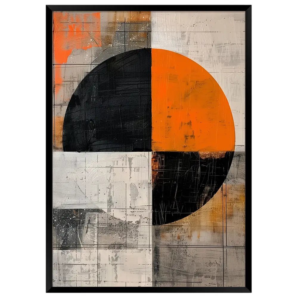 Cuadro abstracto con forma geométrica y contraste visual - DekoArte