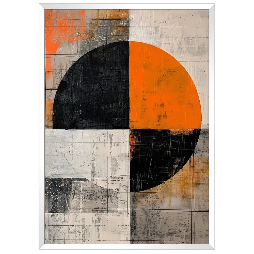 Cuadro abstracto con forma geométrica y contraste visual - DekoArte