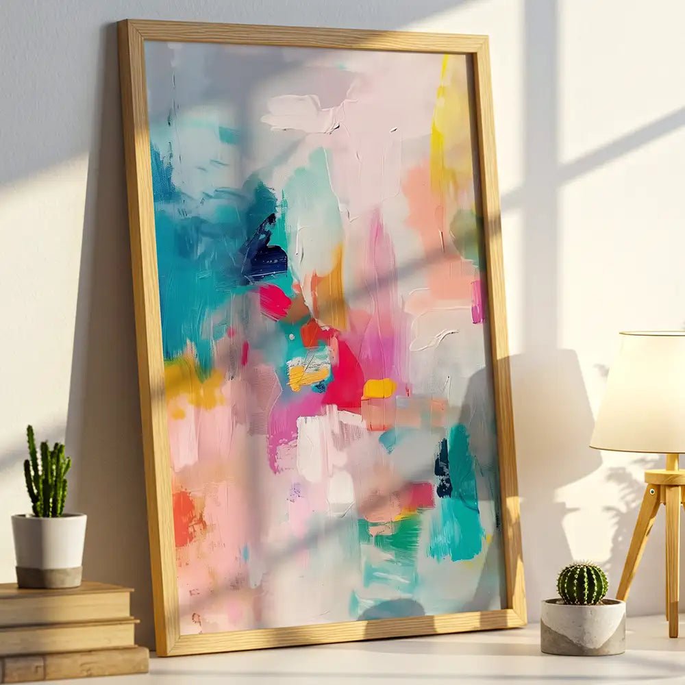 Cuadro abstracto con paleta suave y composición etérea - DekoArte