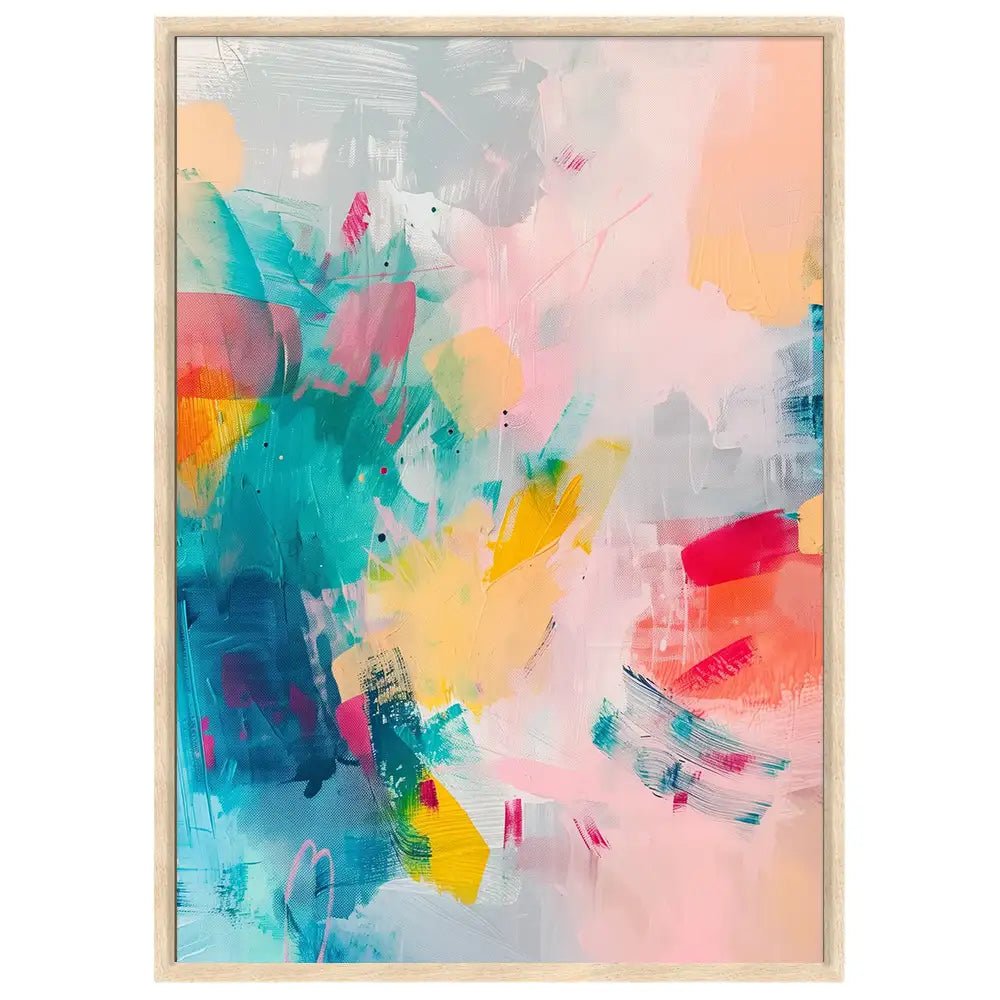 Cuadro abstracto con pinceladas vivas y energía visual - DekoArte
