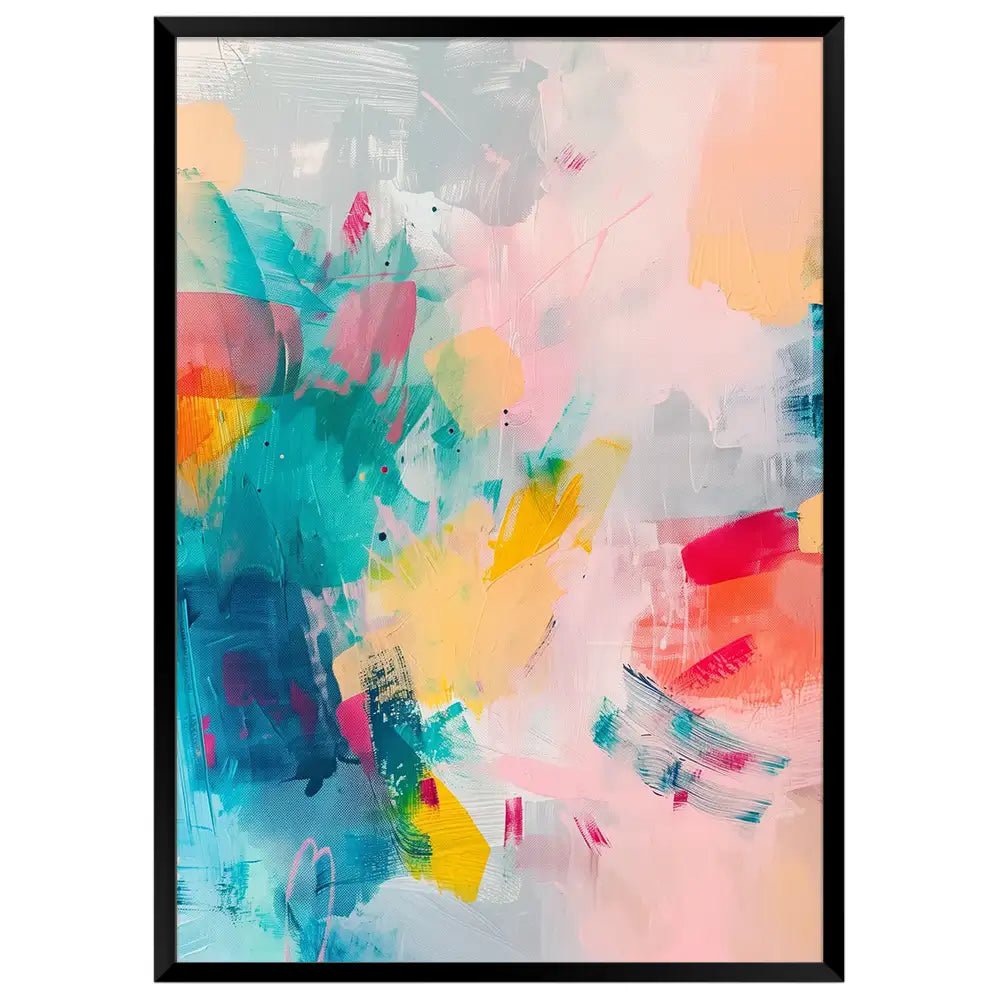 Cuadro abstracto con pinceladas vivas y energía visual - DekoArte
