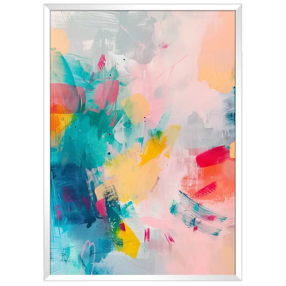 Cuadro abstracto con pinceladas vivas y energía visual - DekoArte