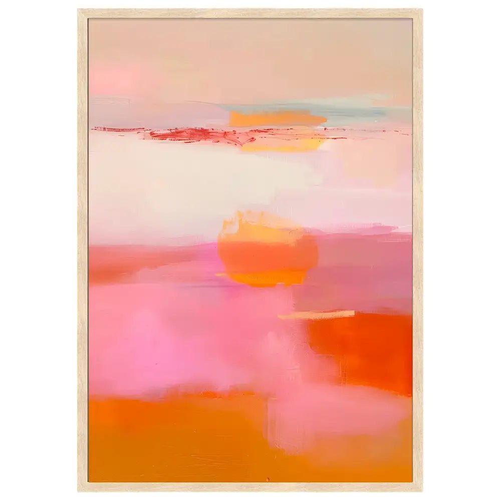 Cuadro abstracto con tonos cálidos y composición serena - DekoArte