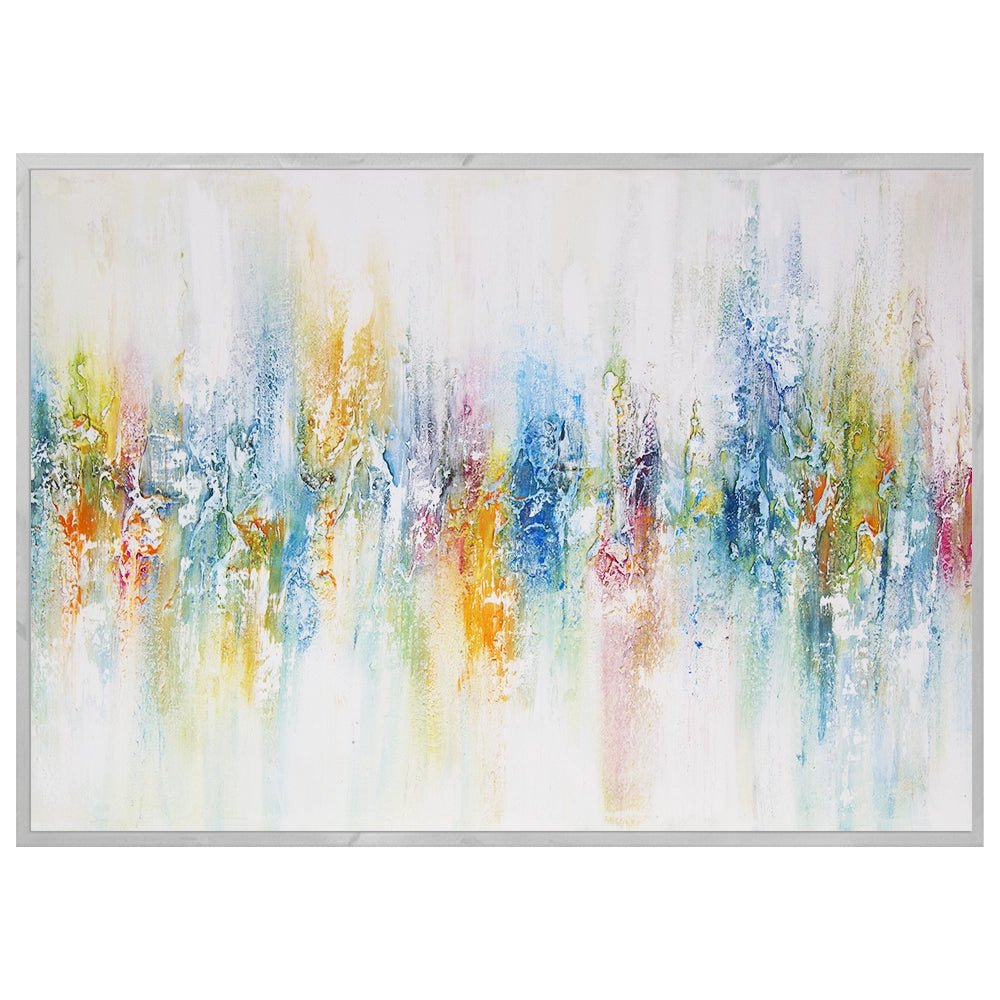 Cuadro abstracto de colores con textura pintado a mano - DekoArte