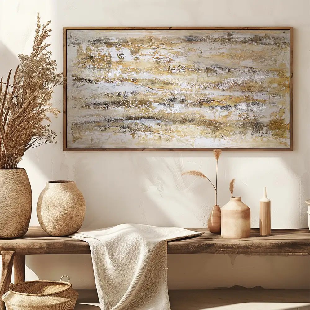 Cuadro abstracto moderno pintado a mano en acrílico - DekoArte