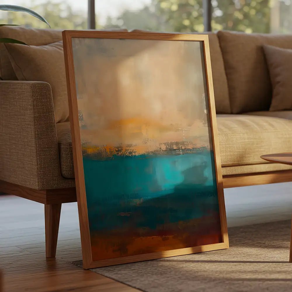 Cuadro abstracto moderno | Rojo, azul y blanco - DekoArte