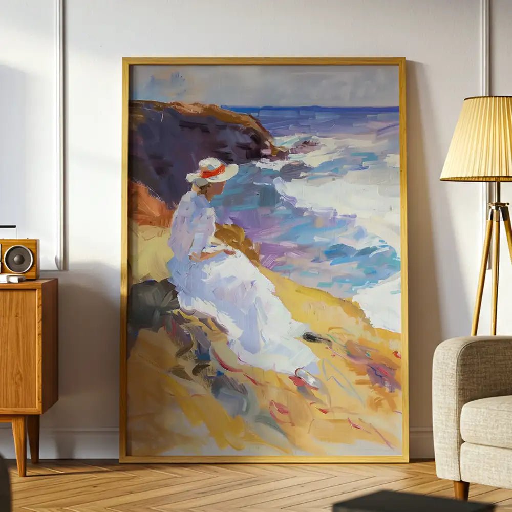 Cuadro clásico con escena costera luminosa - DekoArte