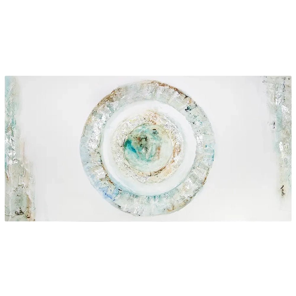 Cuadro con relieve con texturas plateadas - DekoArte