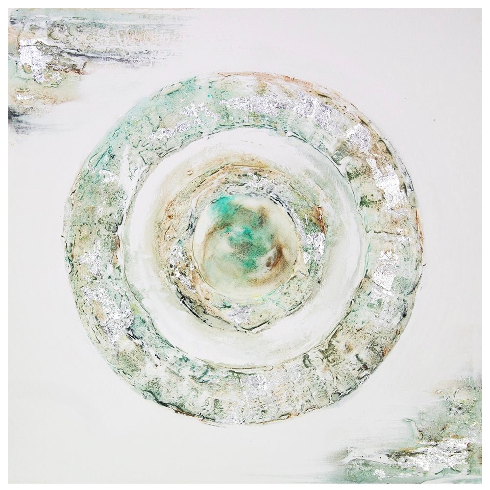 Cuadro con relieve con texturas plateadas - DekoArte