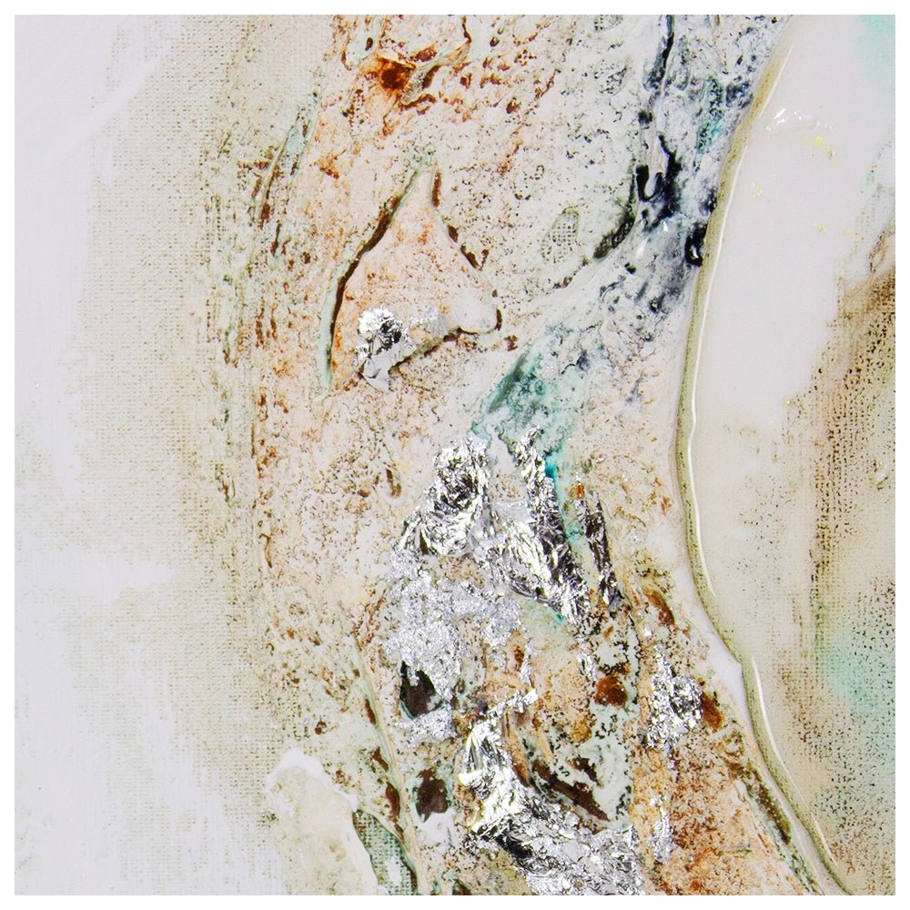 Cuadro con relieve con texturas plateadas - DekoArte