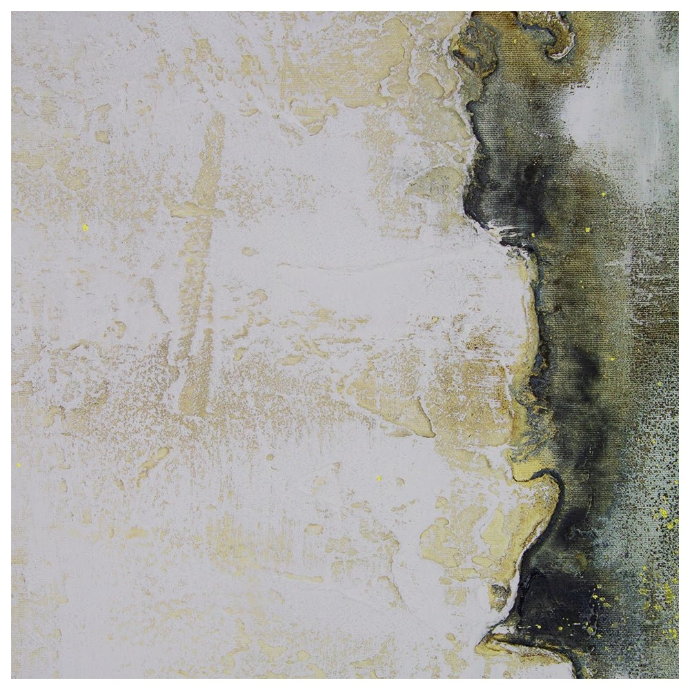 Cuadro con relieve pintado a mano en tonos beige y grafito - DekoArte