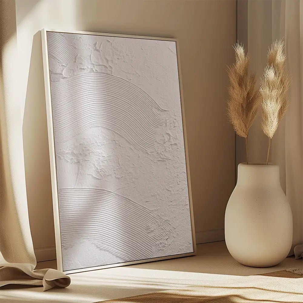 Cuadro con texturas y relieves ondulados en escayola - DekoArte