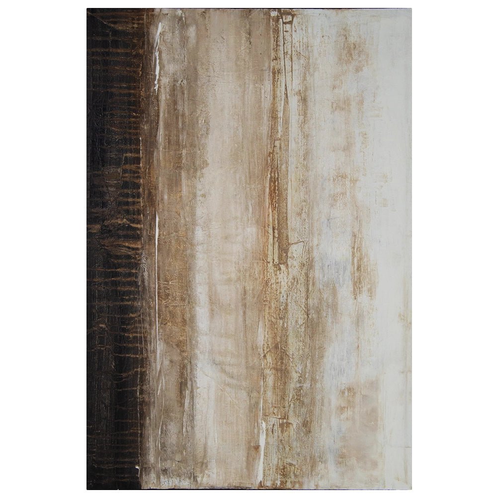 Cuadro de pintura abstracta en tonos tierra y blanco texturizado - DekoArte
