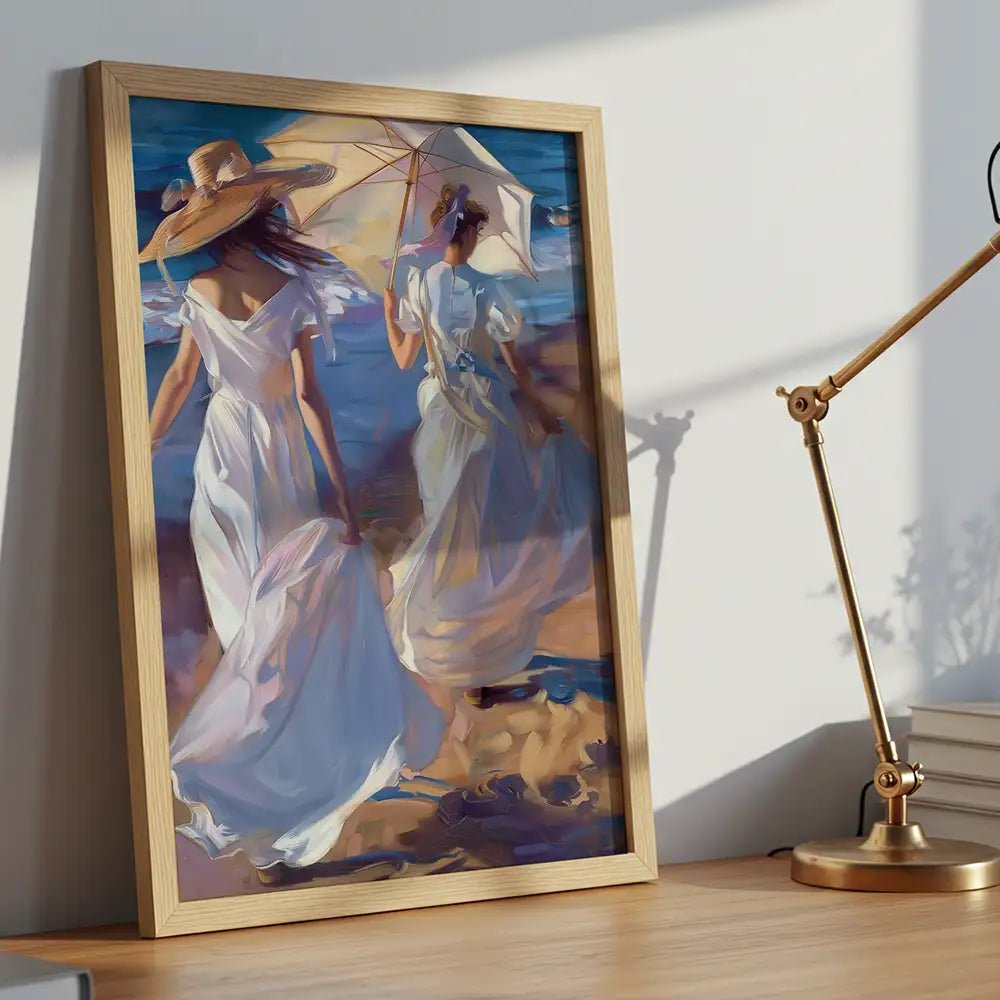Cuadro decorativo con mujeres en la playa | Estilo icónico - DekoArte