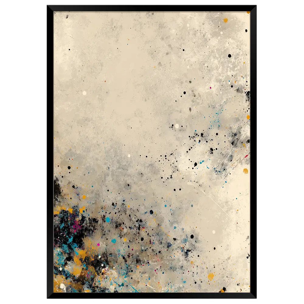 Cuadro decorativo moderno en tonos mostaza y azul - DekoArte