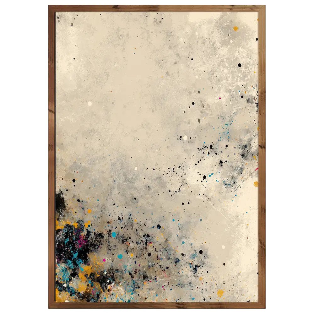 Cuadro decorativo moderno en tonos mostaza y azul - DekoArte