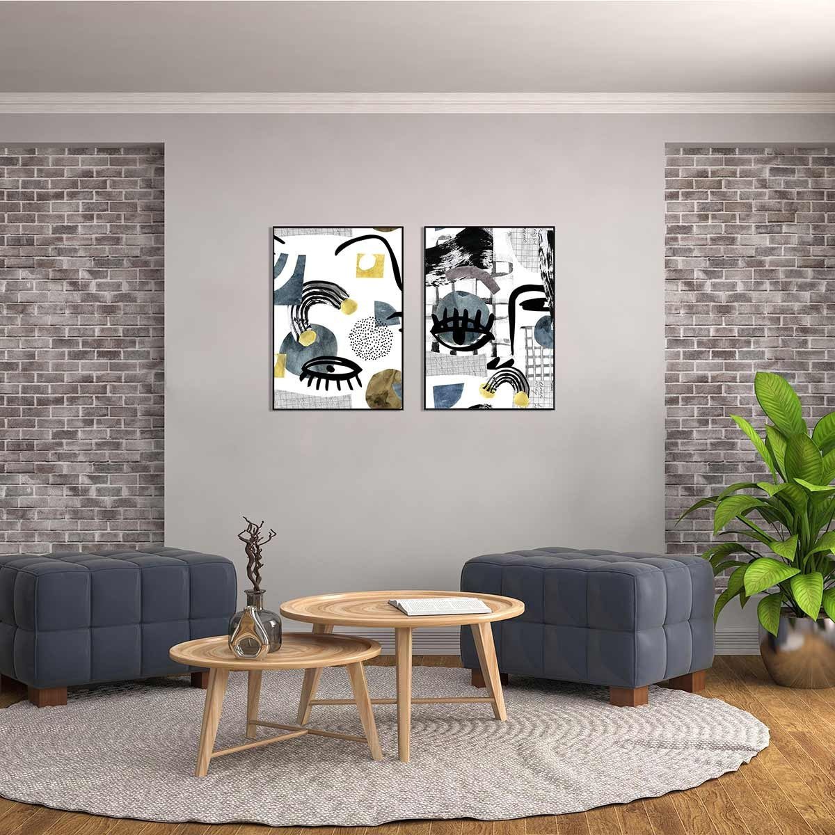 Cuadro Díptico con Marco Negro - DekoArte