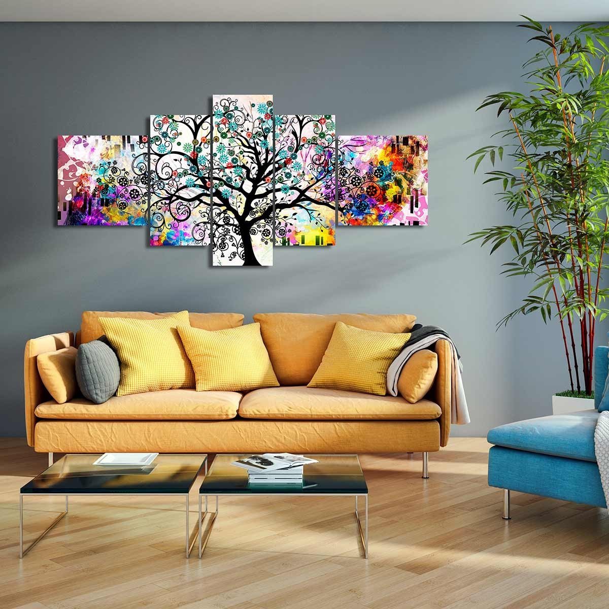Cuadro en Lienzo Tríptico Adaptación del Arbol de la vida de Klimt - DekoArte